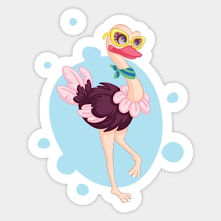 ostrich cartoon Sticker